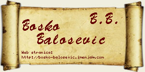Boško Balošević vizit kartica